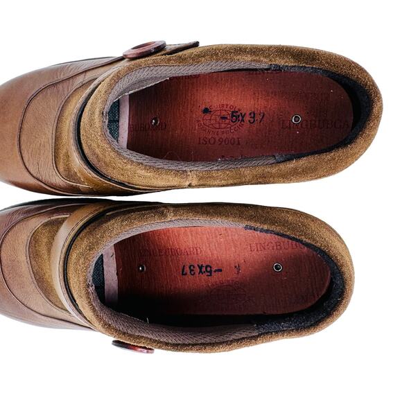 Dansko Kaya Mule Clogs Round Toe Button Leather Brown Womens Size 37 US 6.5-7 - Picture 6 of 11